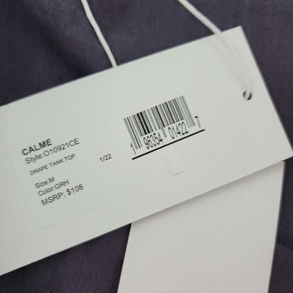 COPY - NEW Size Medium JOHNNY WAS CALME Double Gauze Drape Tank Top Gray Womens - Picture 9 of 9